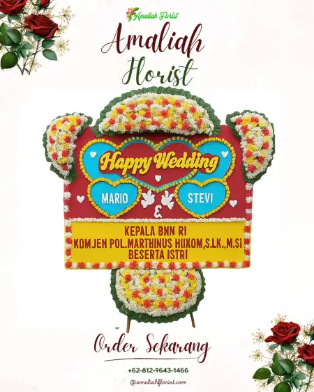 Papan Bunga Pernikahan Bale Kambang